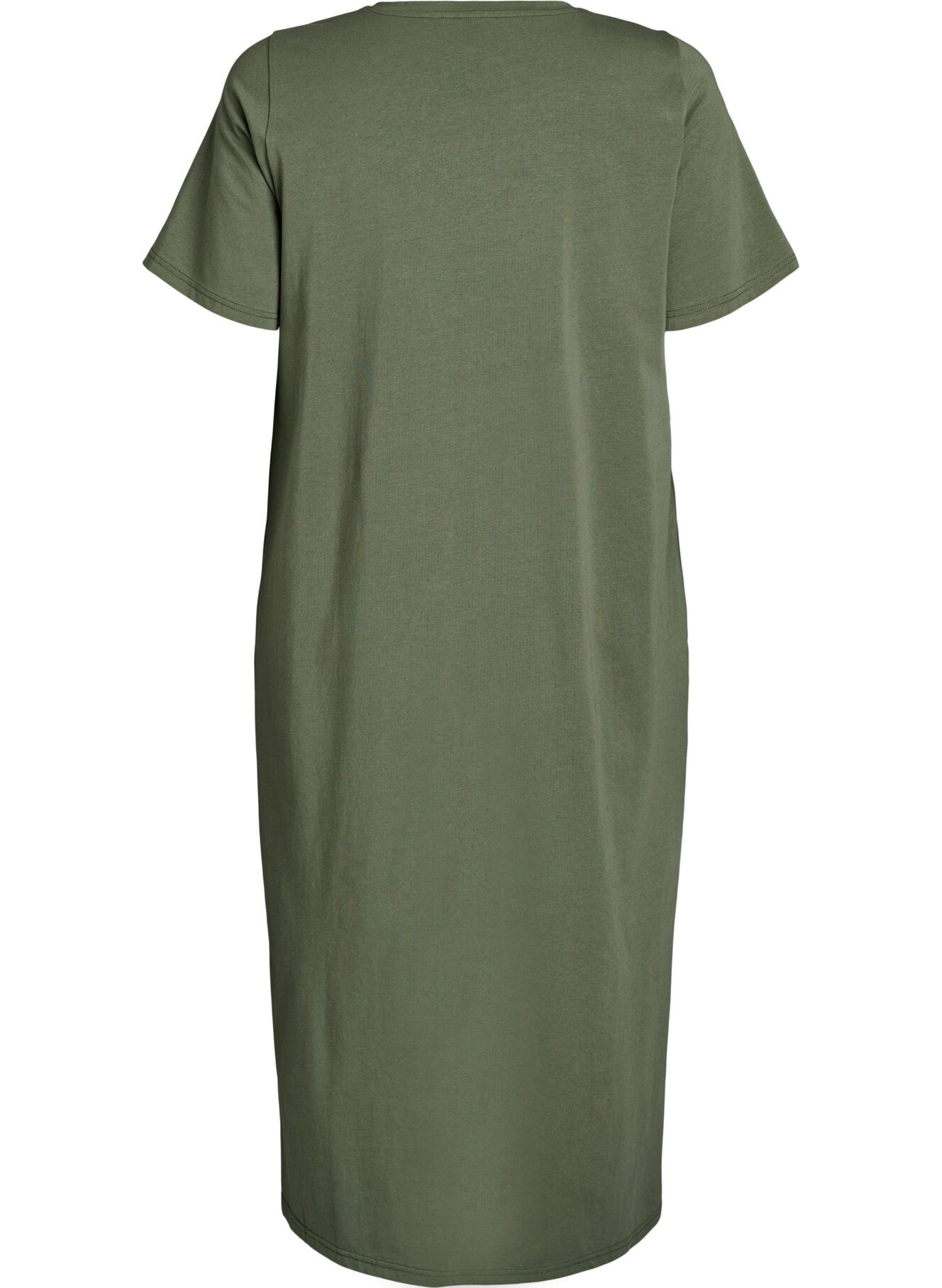 green midi t shirt dress Time and Tru Women's Cotton Midi T-Shirt Dress with Short Sleeves, Sizes XS-XXXL