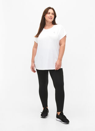 Short-sleeved workout t-shirt, Bright White, Model image number 2