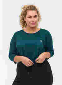 Sports top with 3/4 sleeves, Deep Teal, Model