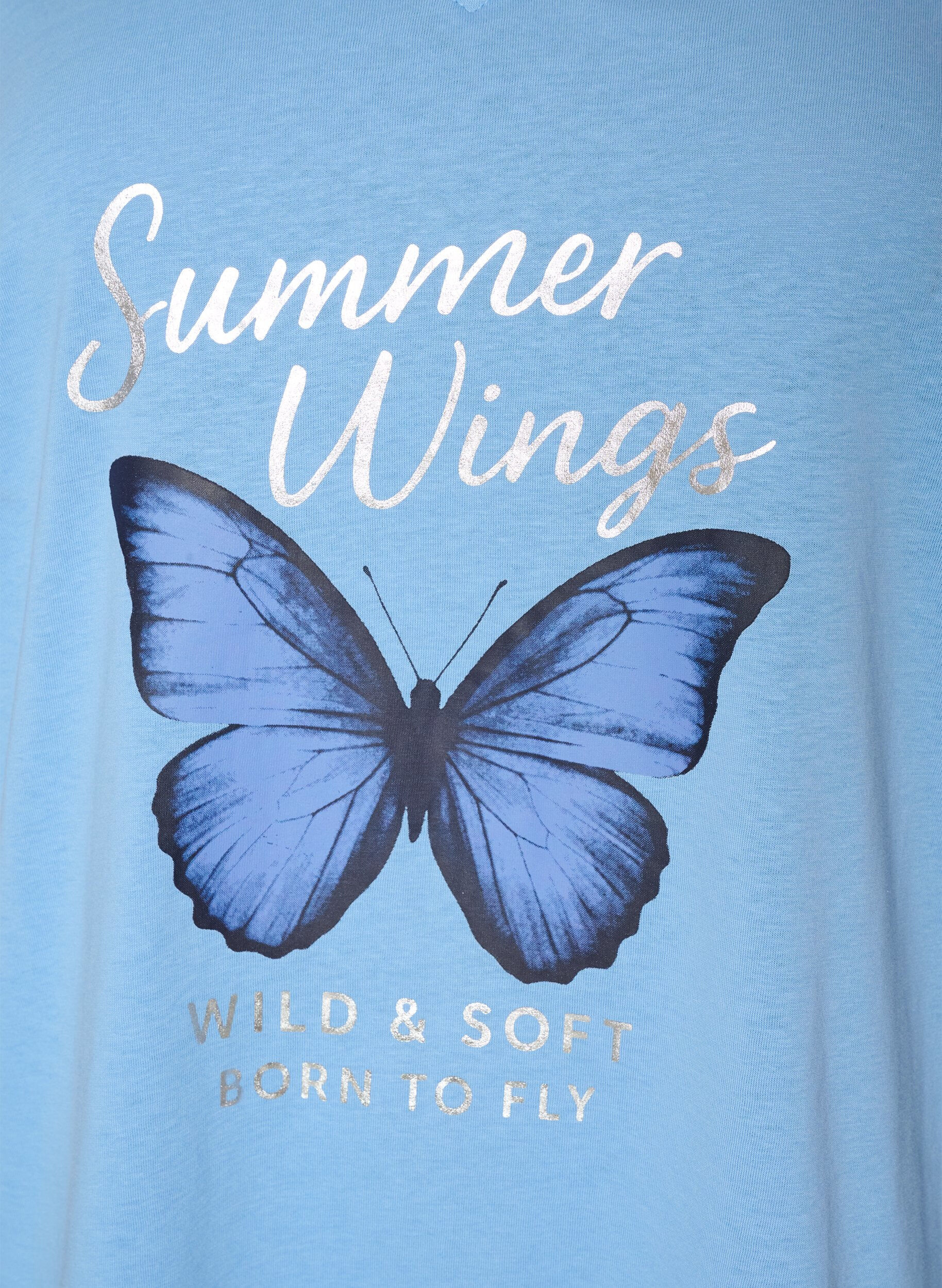 ZizzifashionCotton T-shirt with front print and V-neck, 0698, Packshot image number 2