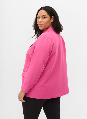 Blazer with button fastening and pockets, Fuchsia Rose, Model image number 1