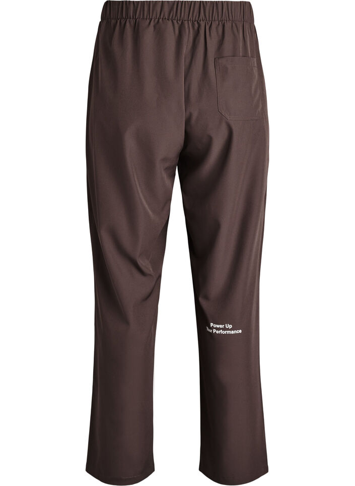 Sporty trousers with a high waist and straight legs, Brown, Packshot