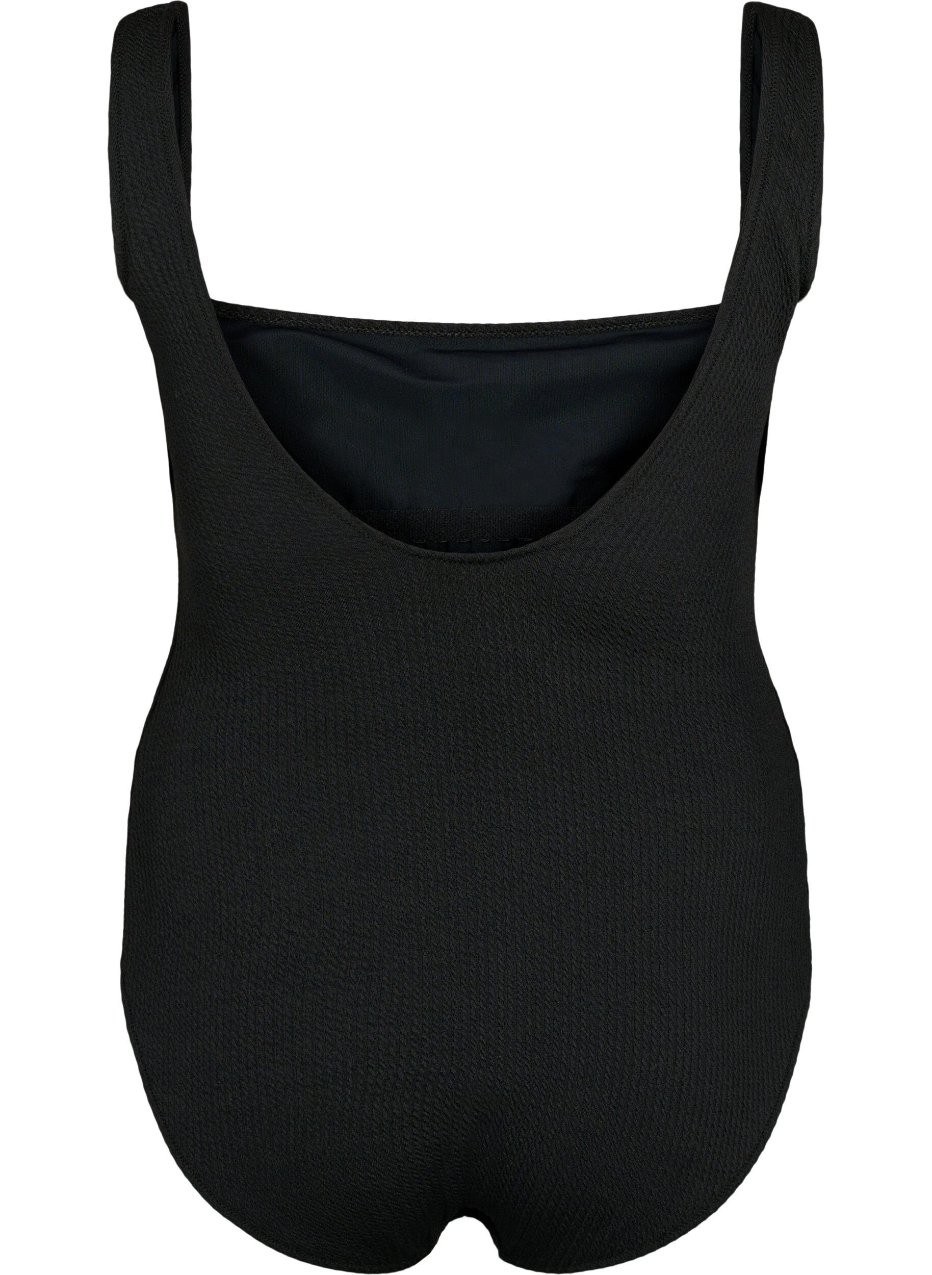 Zizzifashion Swimsuit with crepe structure, Black, Packshot image number 1