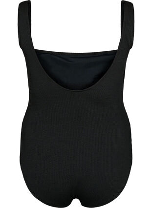 Swimsuit with crepe structure, Black, Packshot image number 1