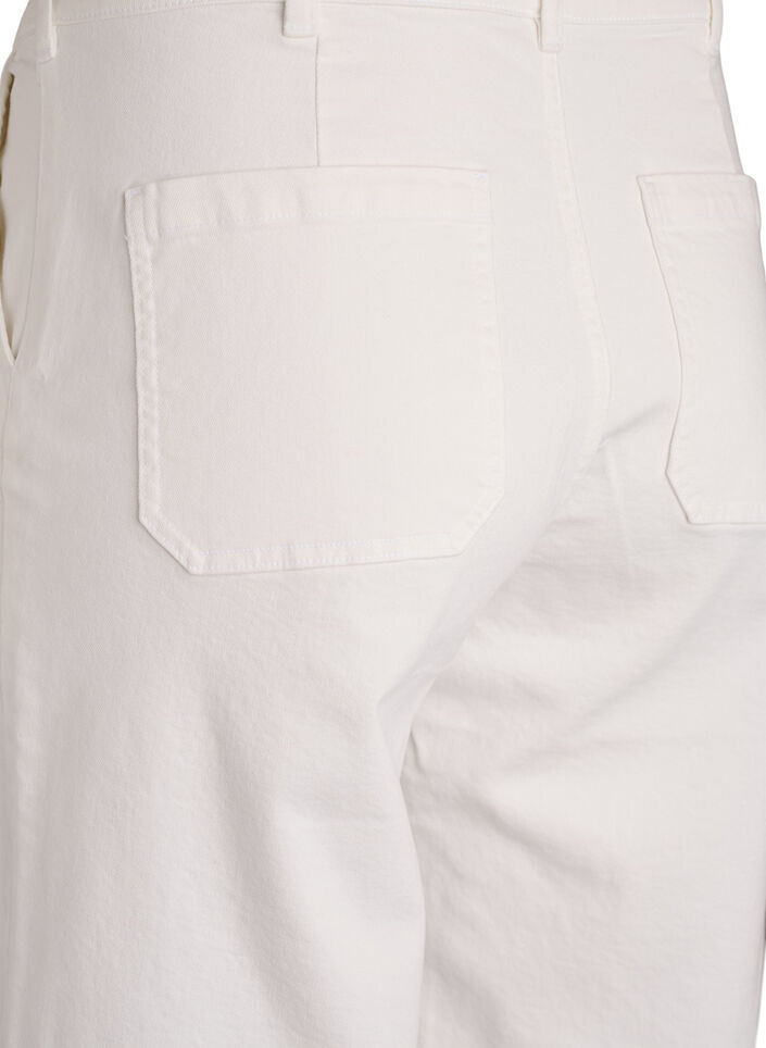 Myra high-waist wide fit jeans, White, Packshot image number 3