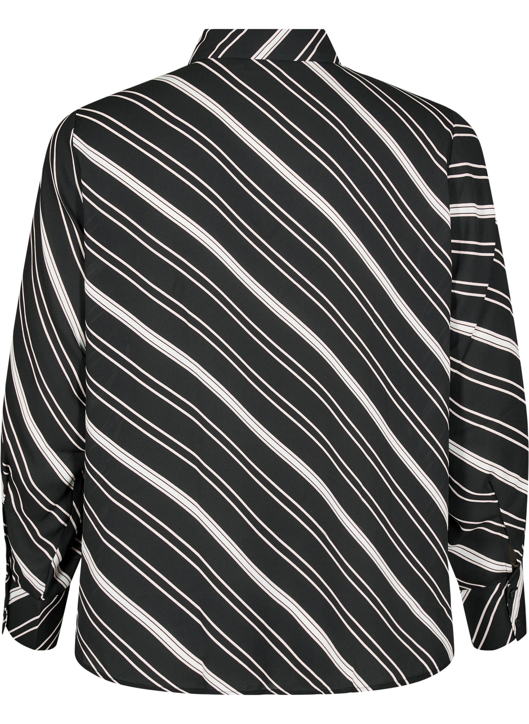 Zizzifashion Striped shirt with long sleeves, Black Stripe, Packshot image number 1