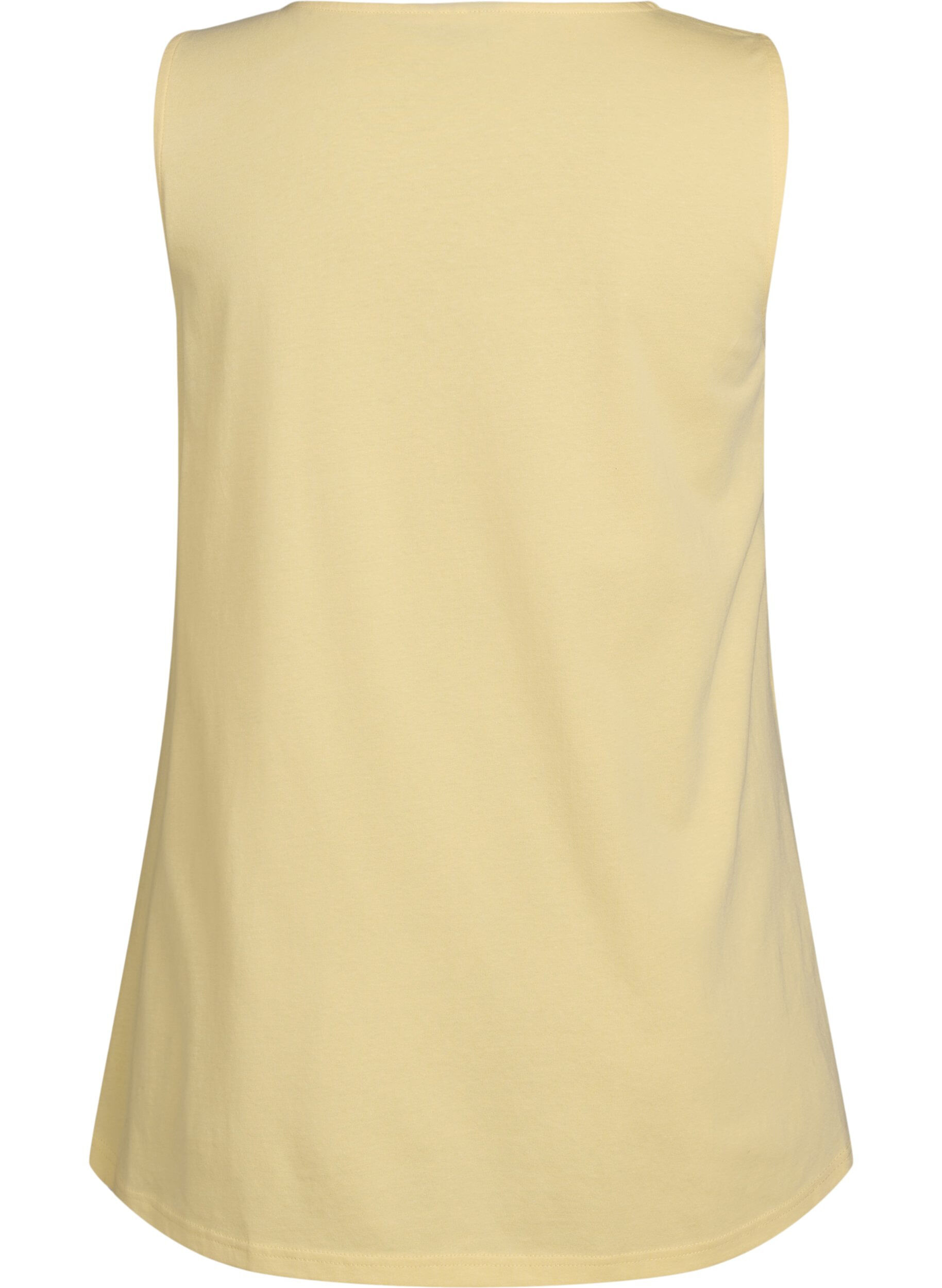 Zizzifashion Cotton top with a-shape, Yellow, Packshot image number 1