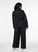 High-waisted sweatpants with wide legs, Black, Model image number 1
