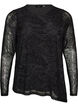 Mesh blouse with paisley print and asymmetrical hem, Black, Packshot image number 0