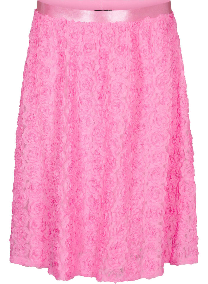 Midi skirt with 3D flowers, Dianthus, Packshot image number 0