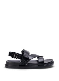 Wide fit leather sandal with adjustable straps