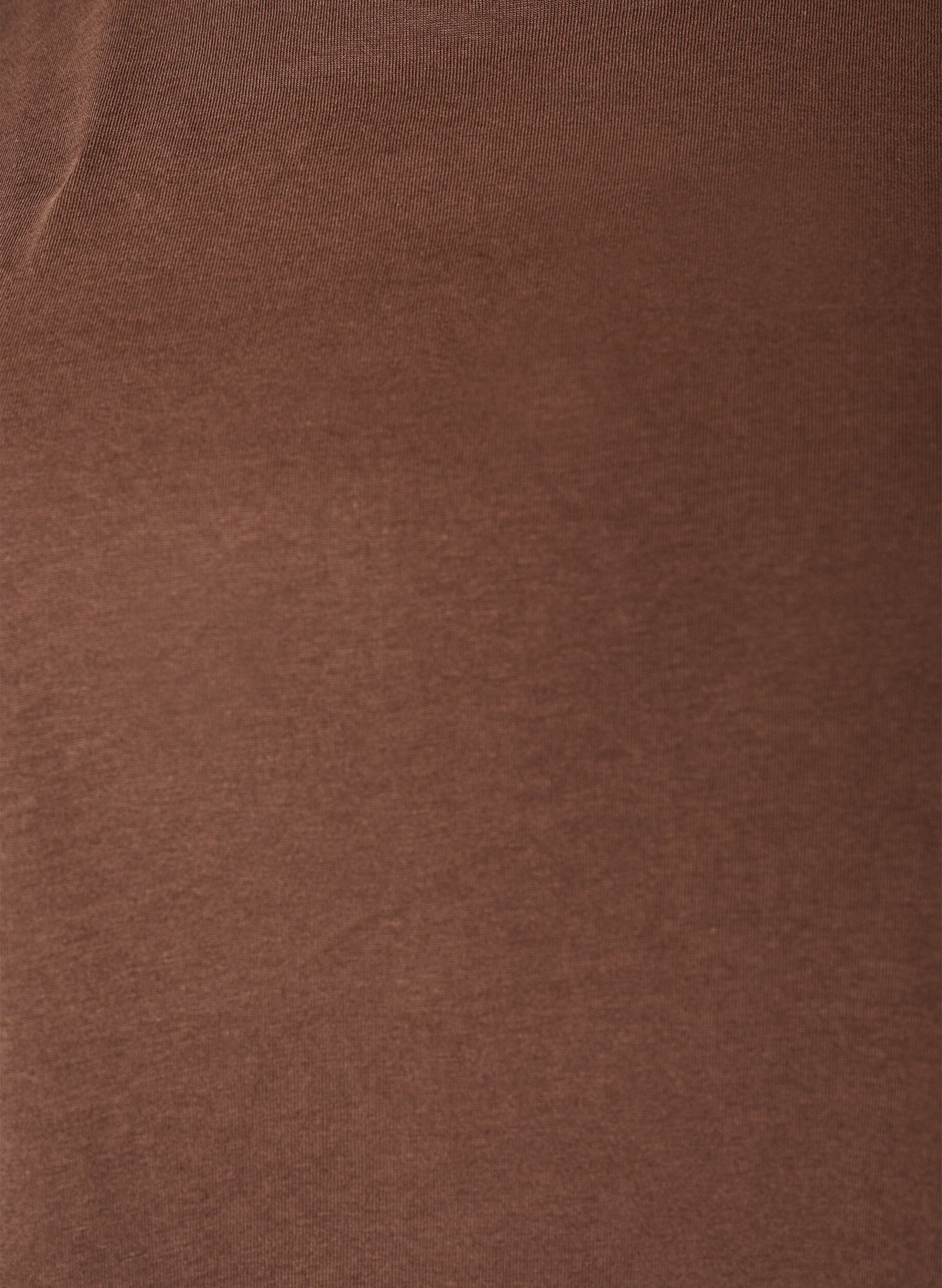 ZizzifashionT-shirt with asymmetric lace hem, Brown, Packshot image number 2