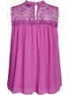 Sleeveless party top with crochet, Purple, Packshot image number 1