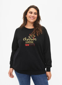 Christmas sweatshirt, Black LOADING, Model