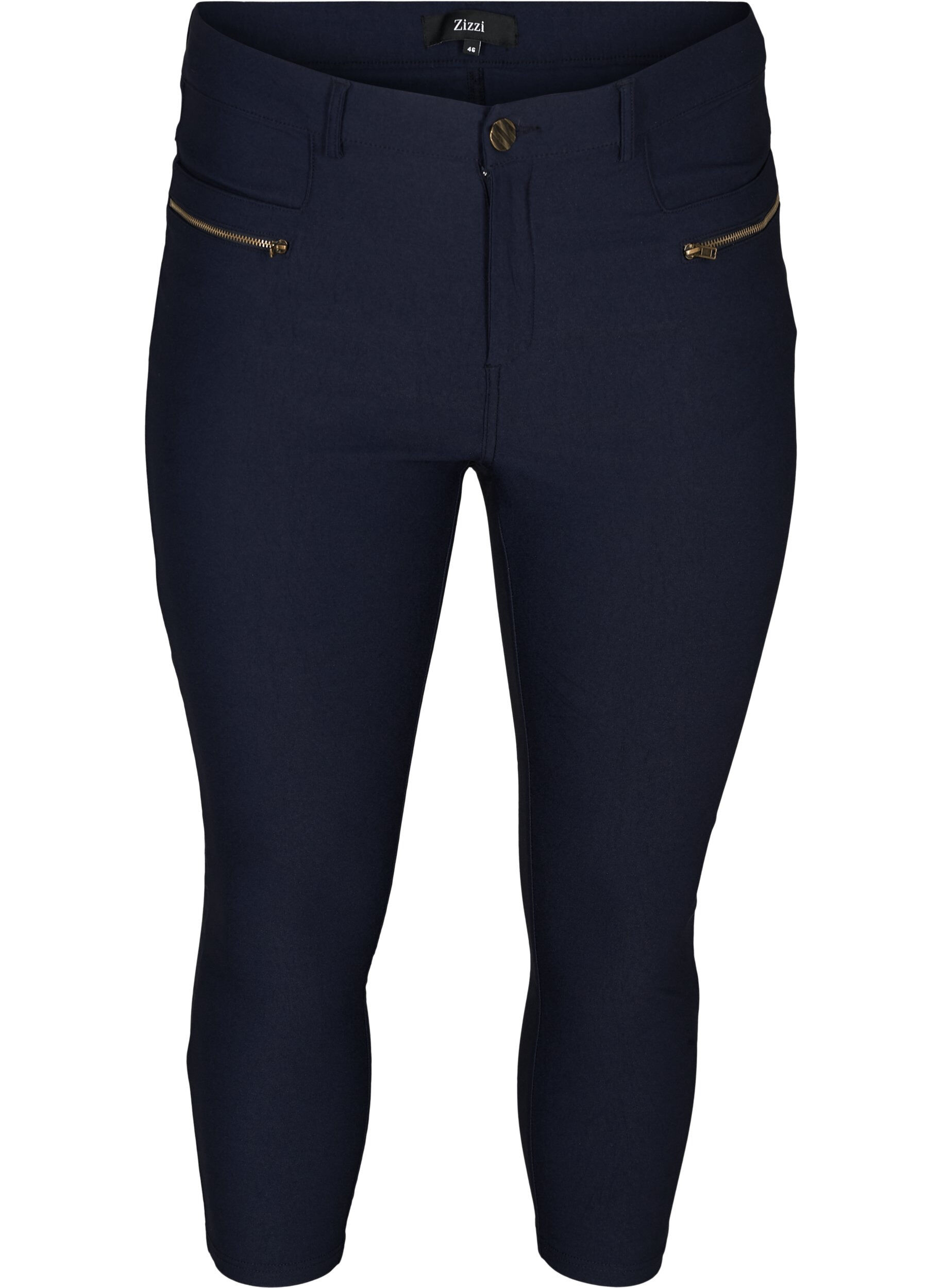 Close-fitting capri trousers in viscose blend