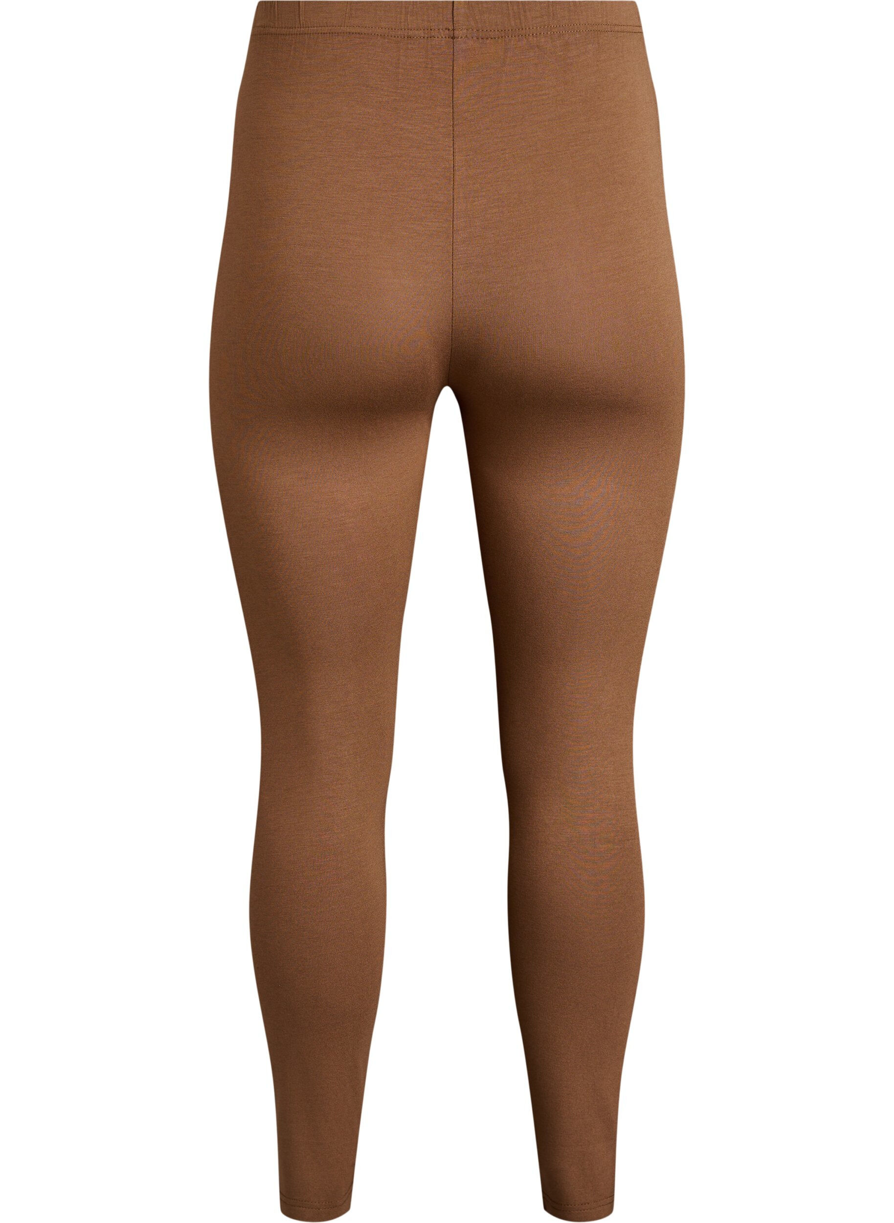 ZizzifashionBasic leggings with extra length, Brown, Packshot image number 1