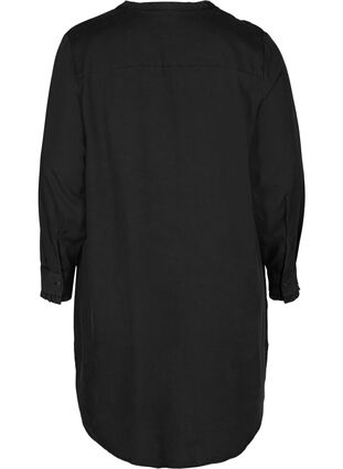 Long sleeve tunic with V-neck and buttons, Black, Packshot image number 1