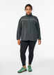 Fleece jacket with zip and reflective tape, Green, Model image number 1