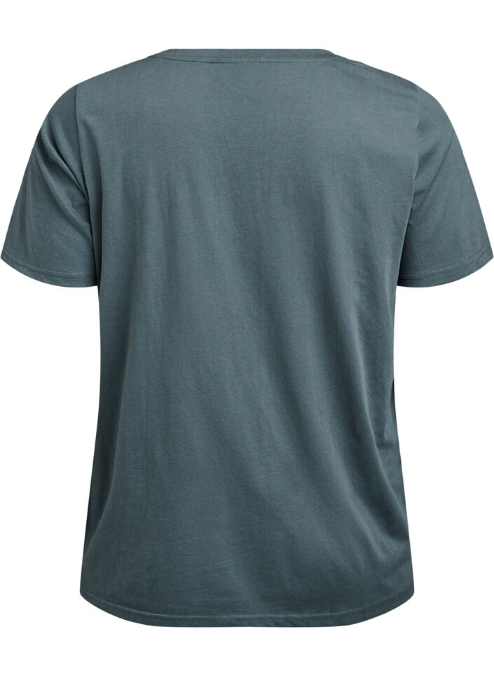 V-neck T-shirt, Green, Packshot image number 1