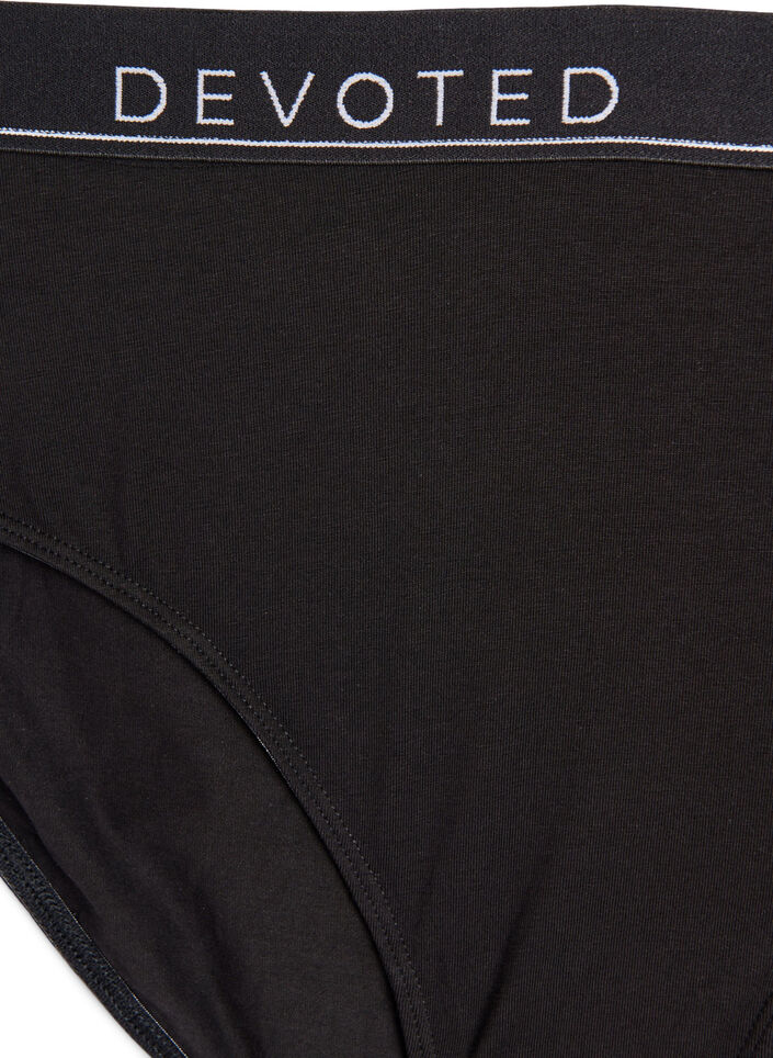 Cotton knickers with a regular waist, Black, Packshot image number 2