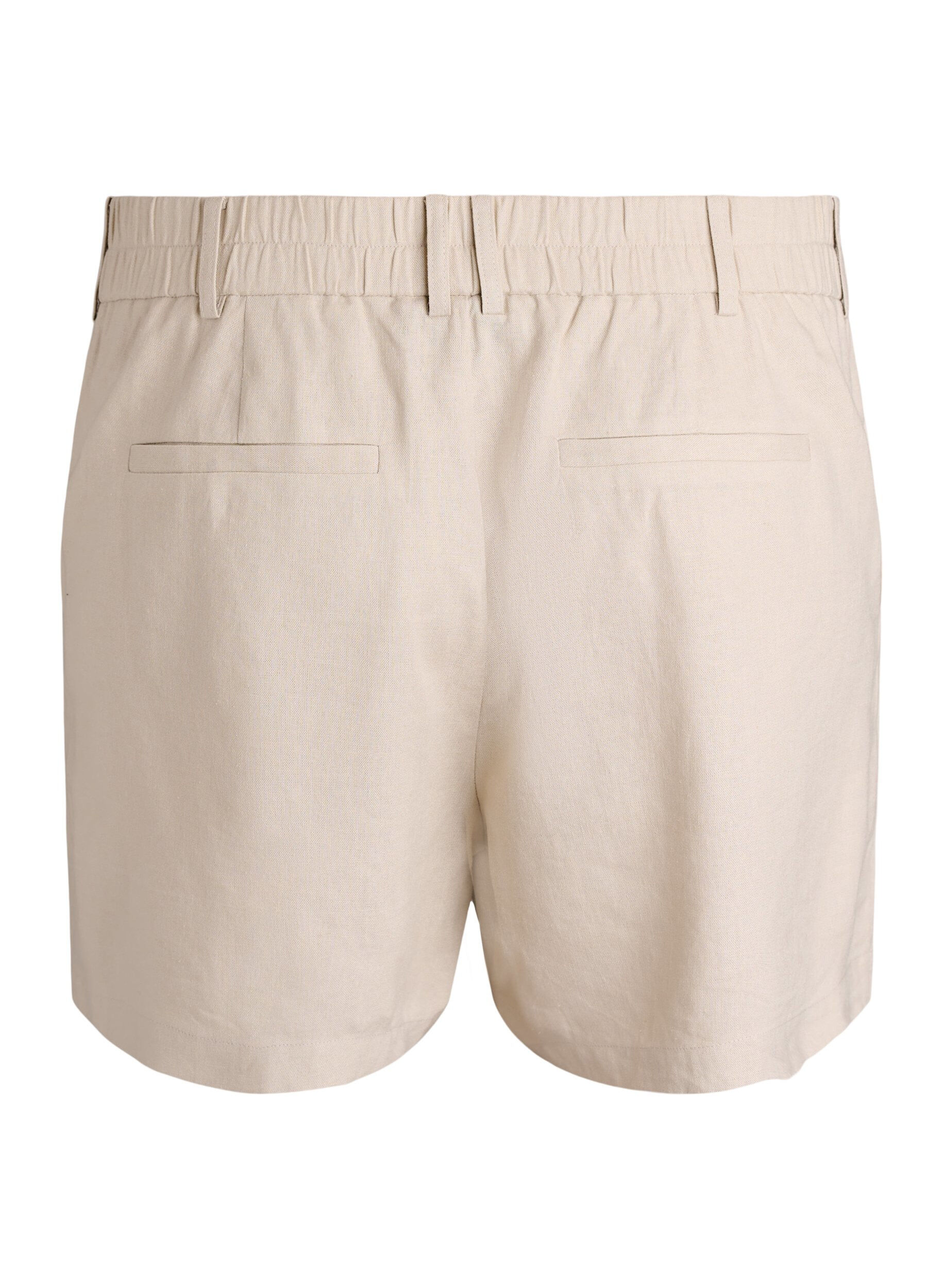 Zizzifashion High-waisted Bermuda shorts in linen and viscose, Beige, Packshot image number 1