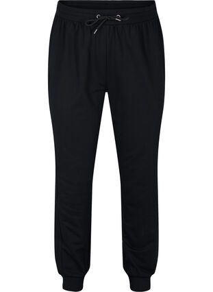 Sweatpants with track details, Black, Packshot image number 0
