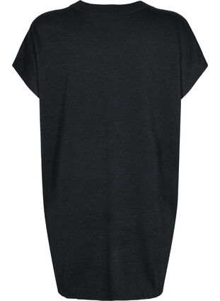 Knit dress with glitter and short sleeves, Black W/Lurex, Packshot image number 1