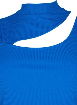 Ribbed top with cut-out section, Princess Blue, Packshot image number 2