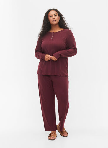 Pyjama trousers in cotton with pattern, Port Royal, Model image number 0