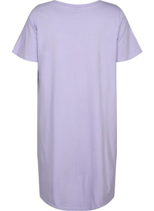Organic cotton nightdress with V-neck (GOTS), Lavender Decide, Packshot image number 1