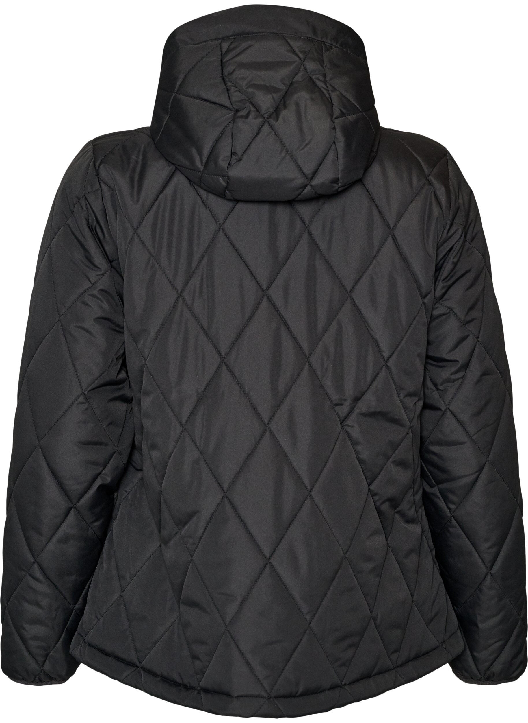 ZizzifashionLightly padded jacket with diamond quilt, Black, Packshot image number 1