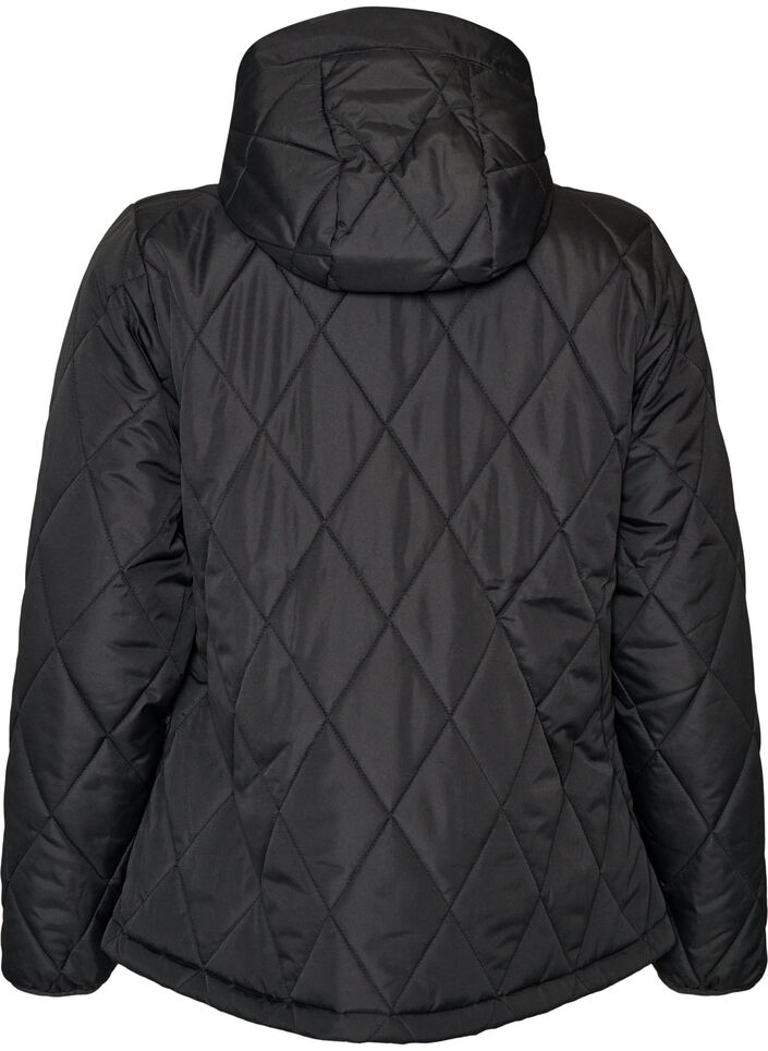 Lightly padded jacket with diamond quilt, Black, Packshot image number 1