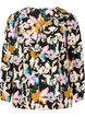 Printed blouse with ruffles, Black Multi Flower, Packshot image number 0