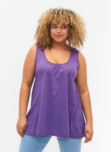 Top with a-shape and round neck, Deep Lavender, Model image number 0
