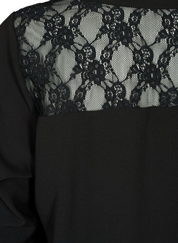 Long-sleeved blouse with lace detail , Black, Packshot image number 3