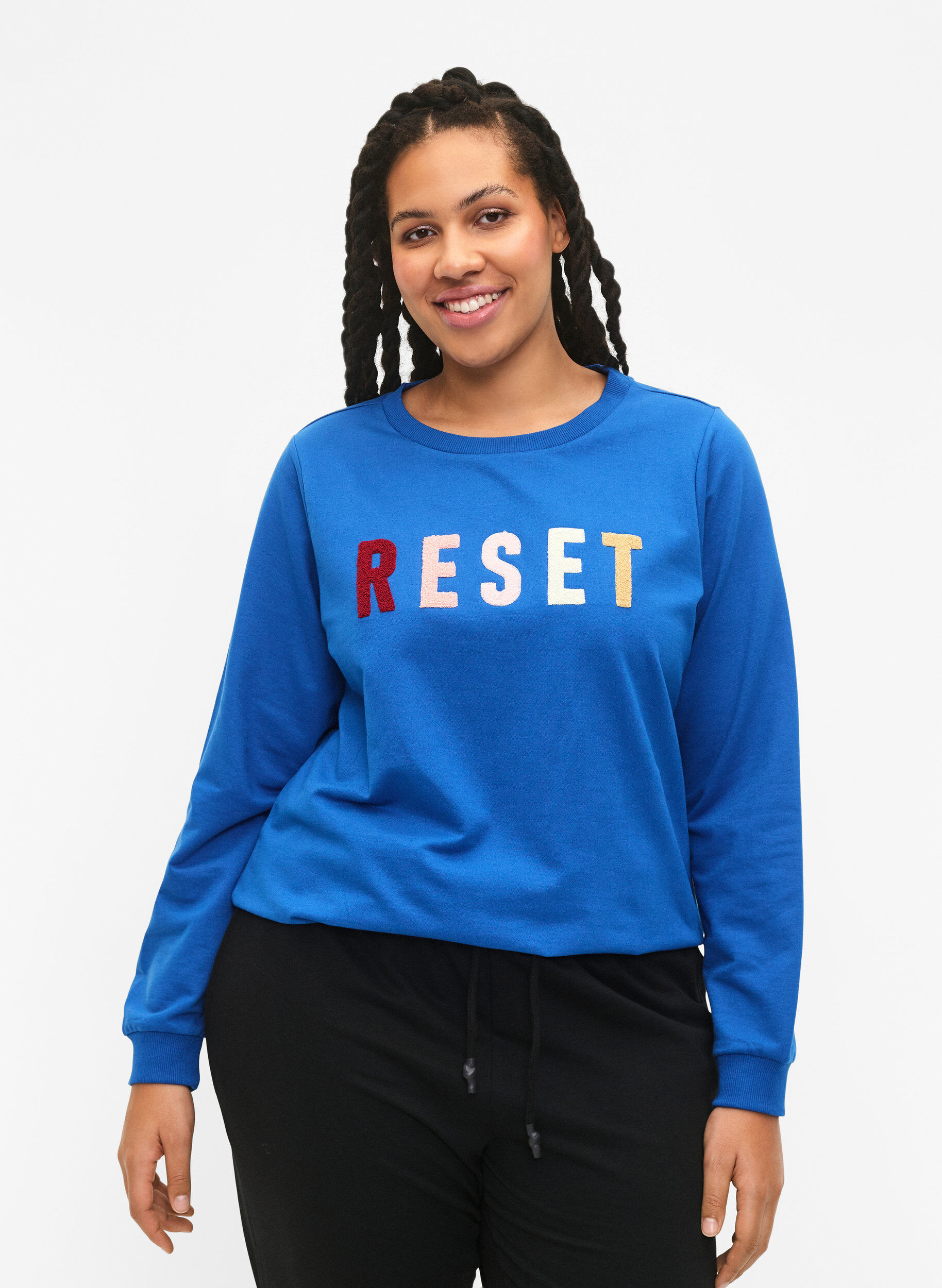 Zizzifashion Sweatshirt with text, Victoria b. W. Reset, Model image number 0