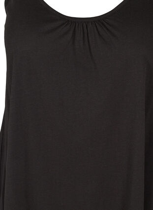 Top with a round neck and A-line, Black, Packshot image number 2