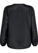 Satin blouse with ruffle detail, Black, Packshot image number 1