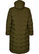 Long hooded puffer jacket with a wave pattern, Green, Packshot image number 1