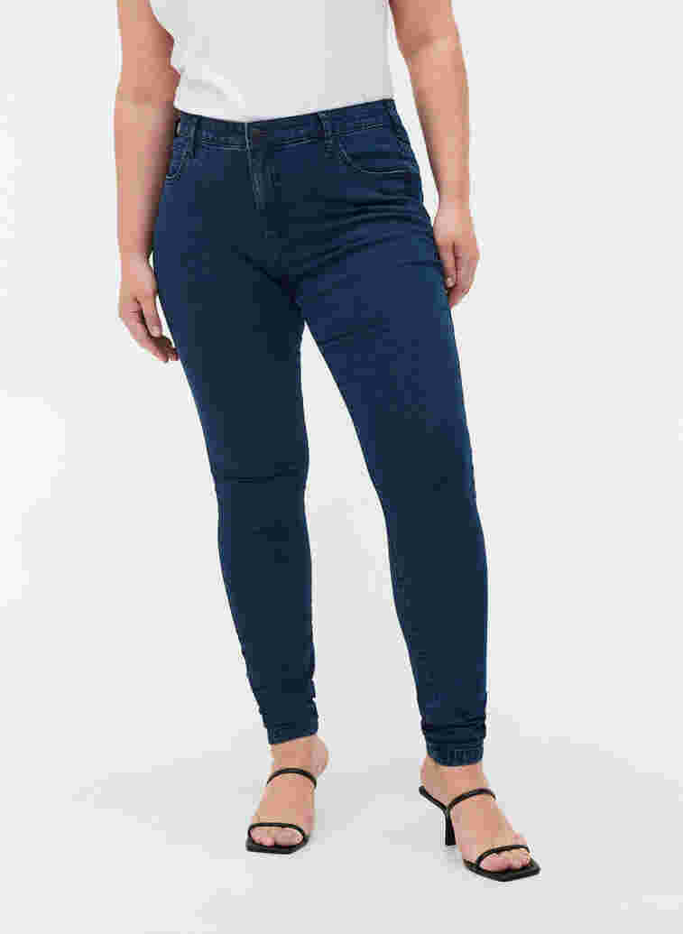 High-waisted super slim Amy jeans , Dark blue, Model image number 4
