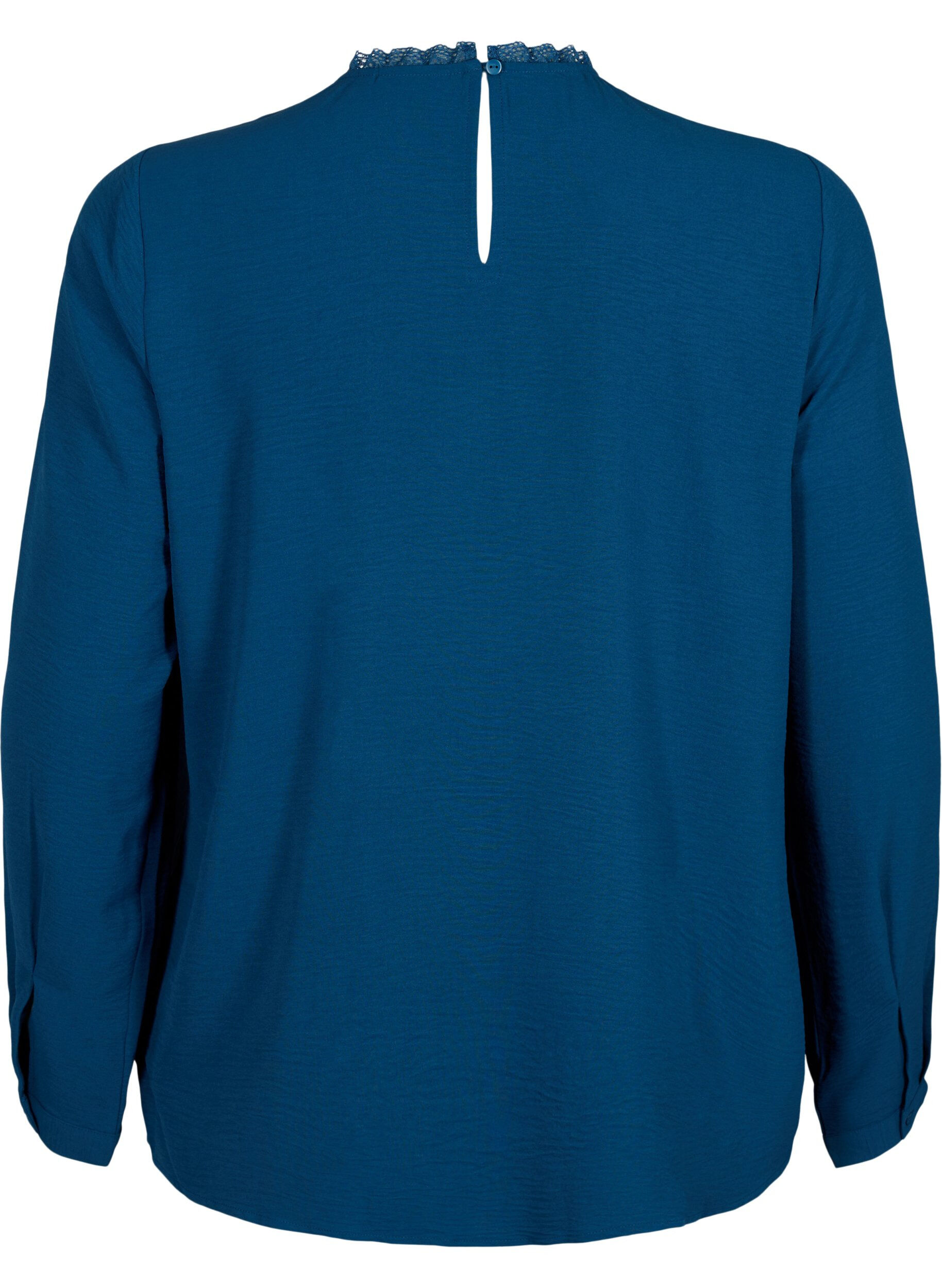 Zizzifashion Long sleeved blouse with lace detail, Titan, Packshot image number 1
