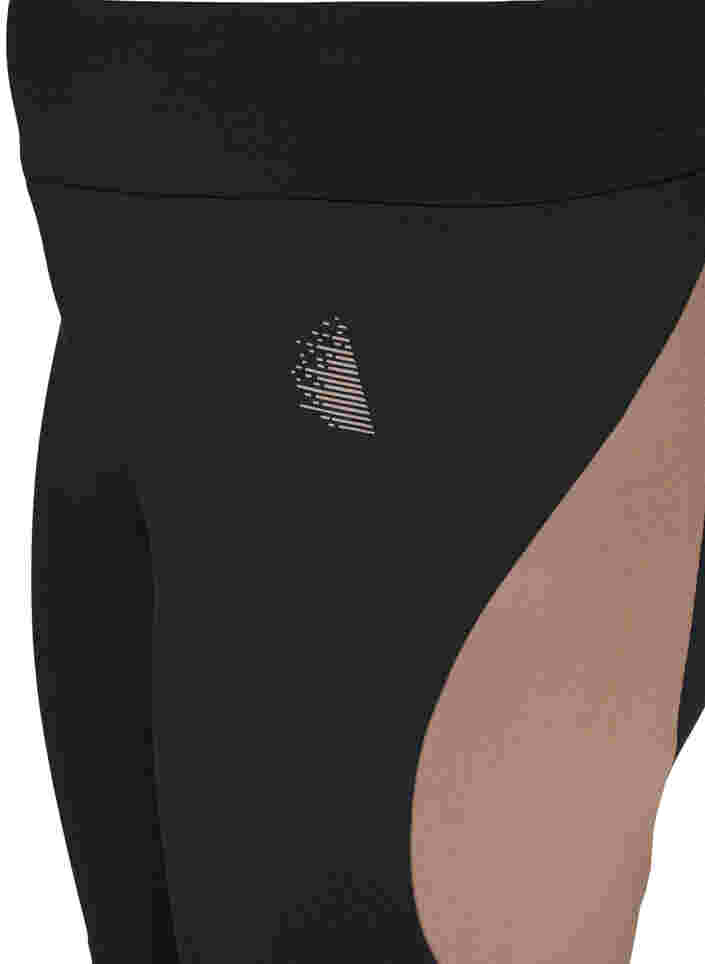 Tight fitted training shorts, Black w. Deep Taupe, Packshot image number 3