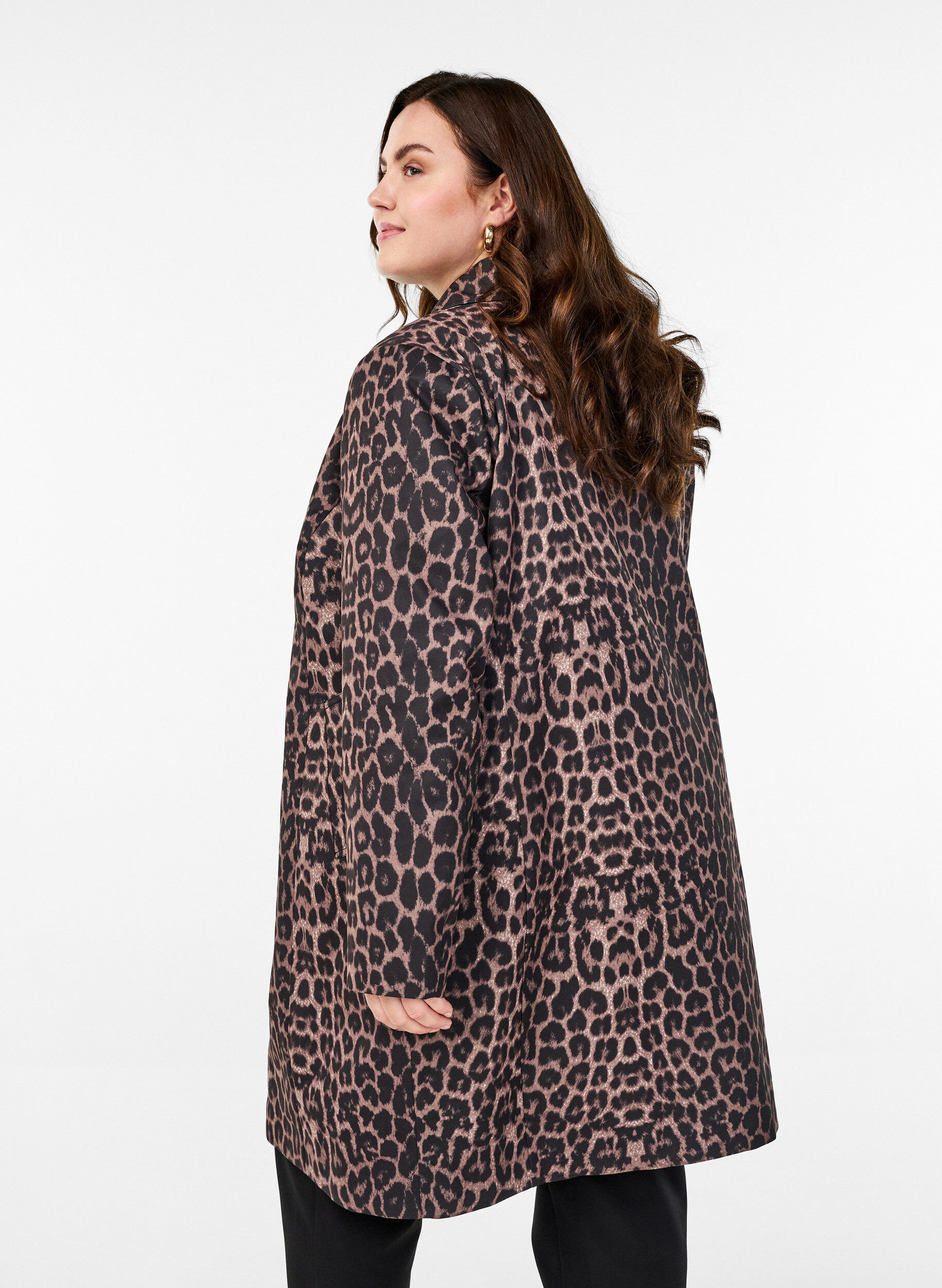 Zizzifashion Leopard print coat, Brown, Model image number 2