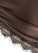 Satin scarf with lace hem, Brown, Packshot image number 2