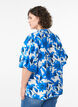 Blouse with floral print and short balloon sleeves, Vanilla, Model image number 2