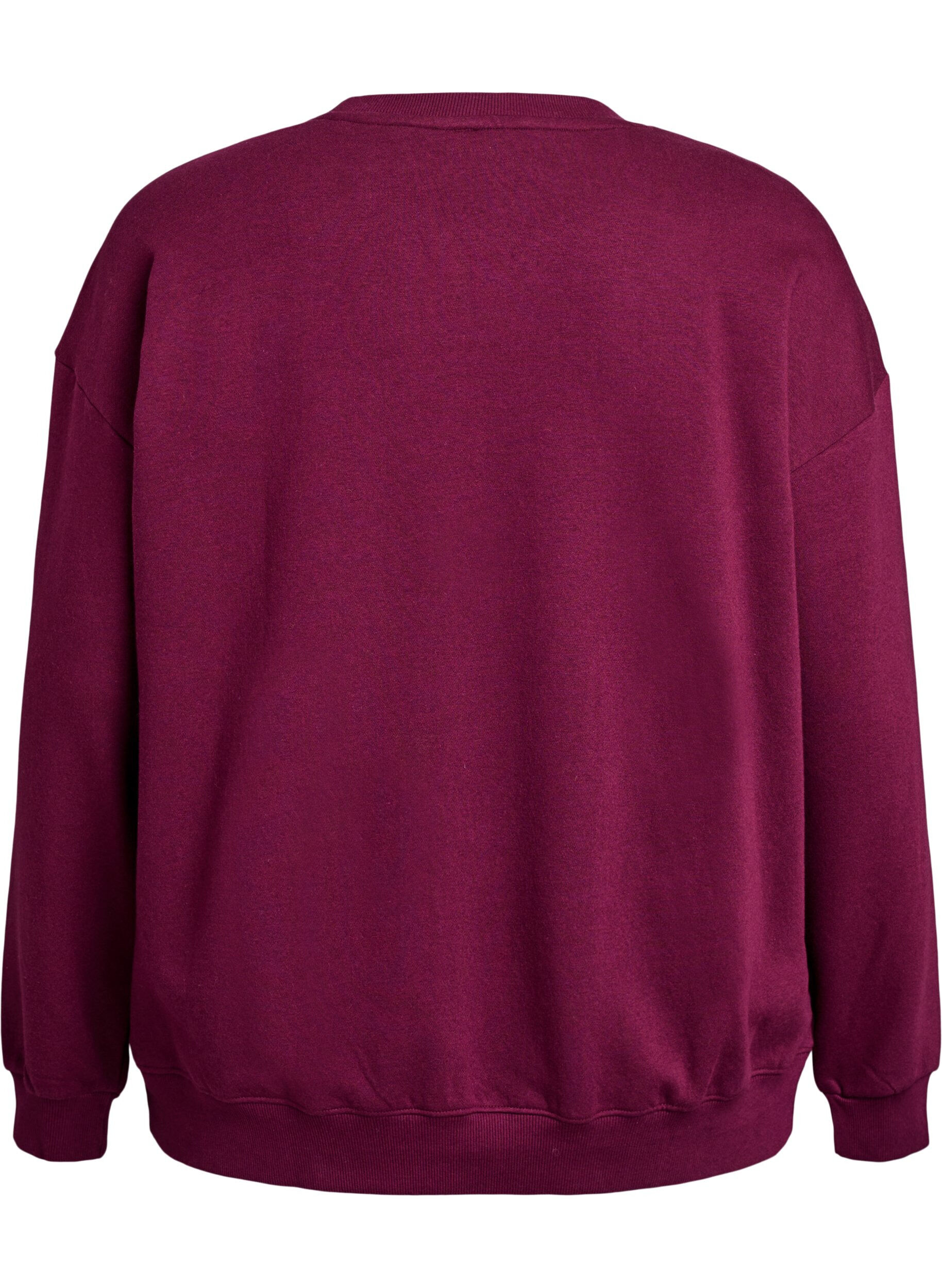 Zizzifashion Sweatshirt with motif, Dark Bordeaux, Packshot image number 1