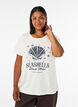 Cotton T-shirt with print, Vanilla, Model image number 0