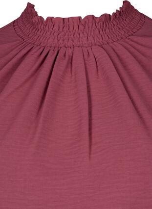 Solid color smock blouse with long sleeves, Dry Rose, Packshot image number 2