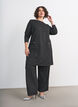 Straight-leg boucl&eacute; trousers, Black, Model image number 0