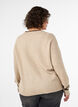 Jumper with logo and contrast stripes, Beige, Model image number 2